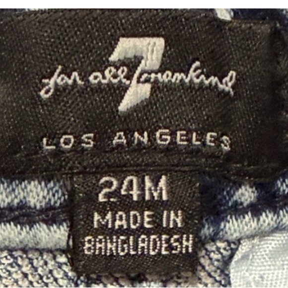 7 For All Mankind Light Blue Jean Shorts Elastic Waist Size 24 Months - Picture 3 of 4